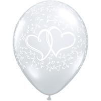 qualatex 11 inch clear latex balloon entwined hearts