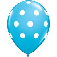 qualatex 11 inch blue latex balloon big polka