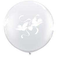 qualatex 3 foot clear latex balloon love doves