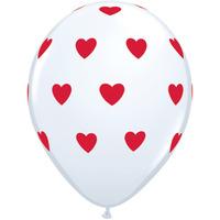 Qualatex 11 Inch Assorted Latex Balloon - White Red