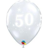 Qualatex 11 Inch Diamond Clear Latex Balloon - 50 Sparkle Around