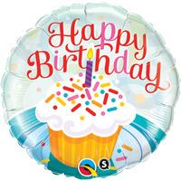 qualatex 18 inch round foil balloon birthday cupcake sprinkles