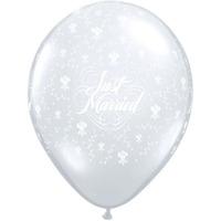qualatex 16 inch clear latex balloon just married flowers