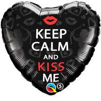 Qualatex 18 Inch Heart Foil Balloon - Keep Calm And Kiss Me