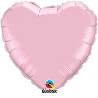 qualatex 36 inch heart plain foil balloon pearl pink