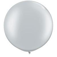 Qualatex 16 Inch Round Plain Latex Balloon - Silver