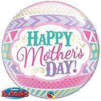 Qualatex 22 Inch Single Bubble Balloon - Mothers Day Dots & Stripes