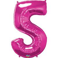 Qualatex 34 Inch Number Balloon - Five Magenta