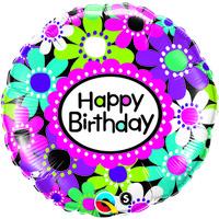 qualatex 18 inch round foil balloon birthday daisy patterns
