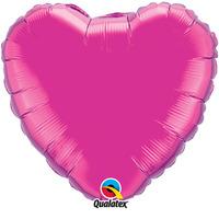 qualatex 36 inch heart plain foil balloon magenta