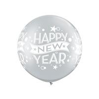 Qualatex 30 Inch New Year Confetti Dots Wrap Latex Balloon - Silver