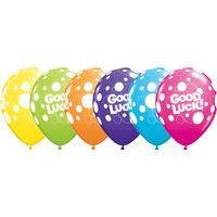 Qualatex 11 Inch Assorted Latex Balloon - Good Luck Dots