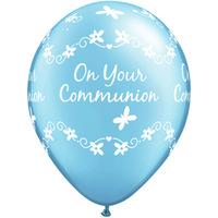 Qualatex 11 Inch On Your Communion Latex Balloons - Blue