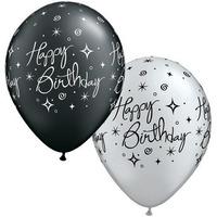 Qualatex 11 Inch Latex Balloons - Elegant Sparkles Swirls