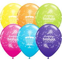 qualatex 11 inch tropical assorted latex balloon birthday cake candle