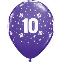 Qualatex 11 Inch Assorted Latex Balloon - Age 10