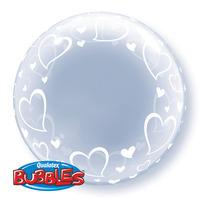 Qualatex 24 Inch Deco Bubble Balloon - Stylish Hearts