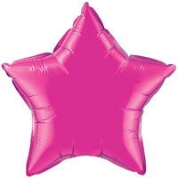 qualatex 36 inch star plain foil balloon magenta