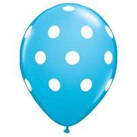 Qualatex 11 Inch Blue Latex Balloon - Big Polka