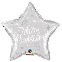 qualatex 20 inch foil balloon merry christmas festive silver