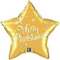 Qualatex 20 Inch Foil Balloon - Merry Christmas Festive Gold