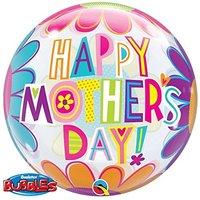 Qualatex 22 Inch Single Bubble Balloon - Mothers Day Big Flowers