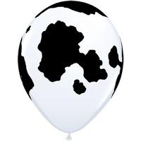 Qualatex 11 Inch White Latex Balloon - Holstein Cow