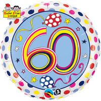 qualatex 18 inch round re foil balloon 60 polka dots stripes