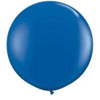 qualatex 3 ft round plain latex balloon sapphire blue