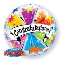 Qualatex 22 Inch Single Bubble Balloon - Congratulations Banner