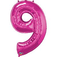 qualatex 34 inch number balloon nine magenta