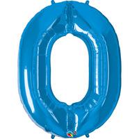 qualatex 34 inch number balloon zero sapphire blue