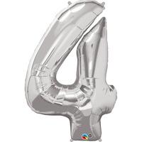 qualatex 34 inch number balloon four silver