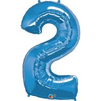 qualatex 34 inch number balloon two sapphire blue