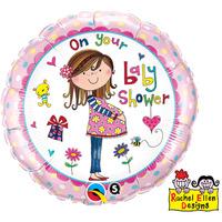 Qualatex 18 Inch Round Re Foil Balloon - On Your Baby Shower