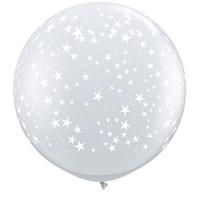 Qualatex 3 Foot Clear Latex Balloon - Stars