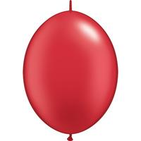 Qualatex Quick Link Plain Latex Balloons - Pearl Ruby Red