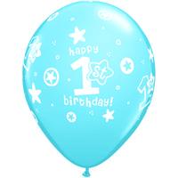 qualatex 11 inch latex balloon circle stars boy