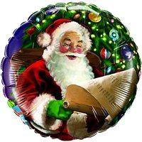 Qualatex 18 Inch Round Foil Balloon - Santas Christmas List