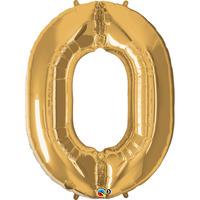 qualatex 34 inch number balloon zero metallic gold