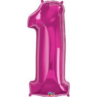 qualatex 34 inch number balloon one magenta