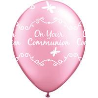 qualatex 11 inch on your communion latex balloons pink