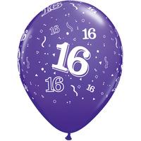 Qualatex 11 Inch Assorted Latex Balloon - Age 16