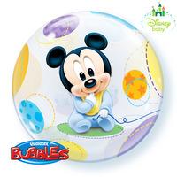 Qualatex 22 Inch Single Bubble Balloon - Disney Baby Mickey