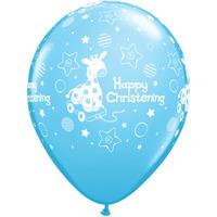 qualatex 11 inch pale blue latex balloon christening soft giraffe