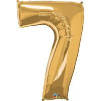 qualatex 34 inch number balloon seven metallic gold