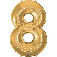 qualatex 34 inch number balloon eight metallic gold