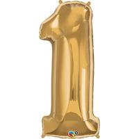 Qualatex 34 Inch Number Balloon - One Metallic Gold