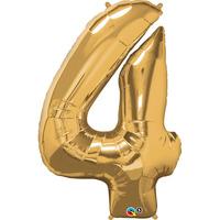 qualatex 34 inch number balloon four metallic gold