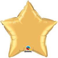 qualatex 36 inch star plain foil balloon matallic gold